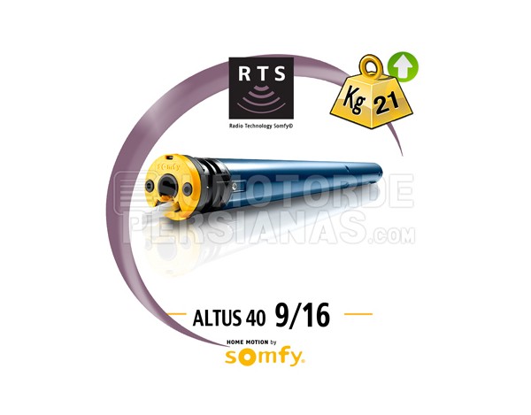 Motor Somfy 40mm RTS ALTUS 9/16 para persianas pequeñas 